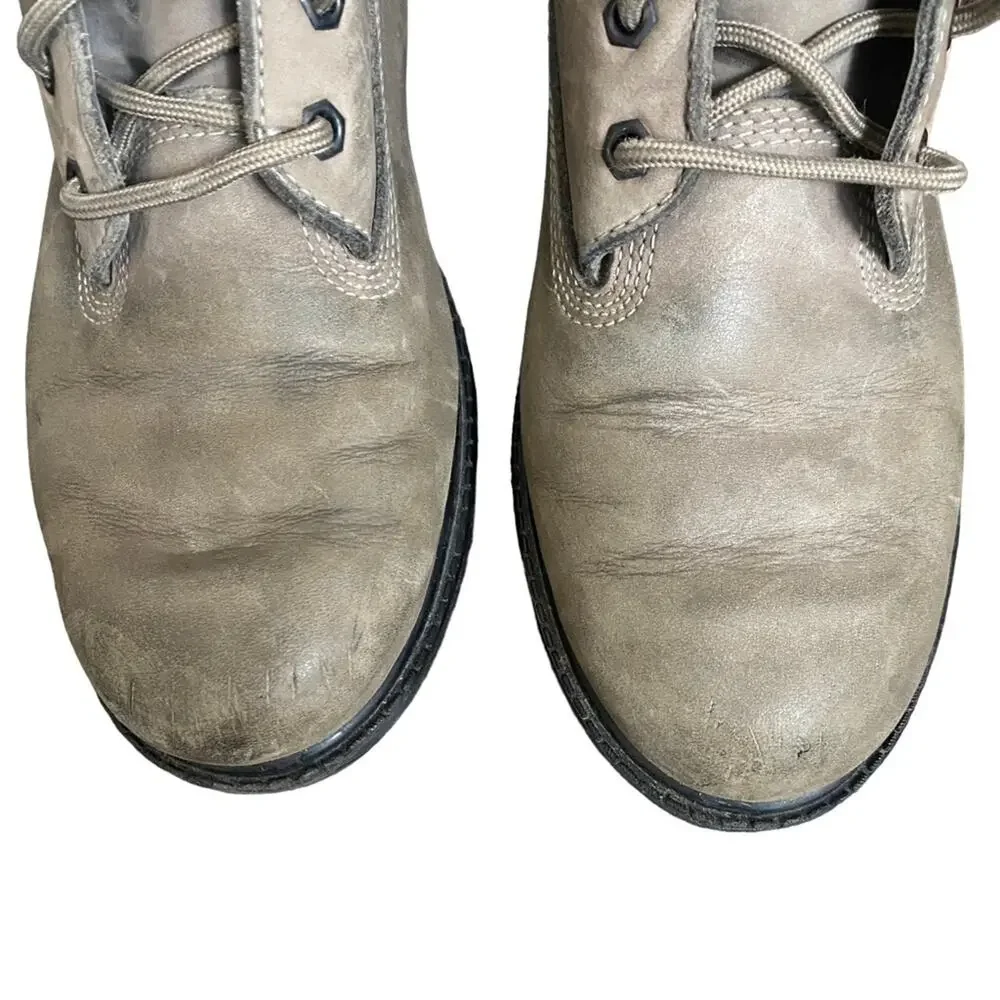 Timberland Boots Kids 4.5M Light Grey‎ Leather Upper Waterproof High Top
